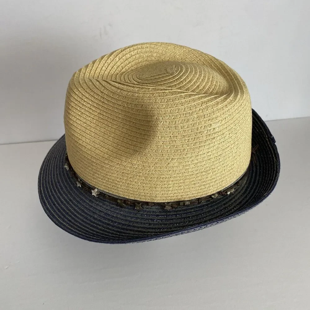 San Diego‎ Hat Co Women Fedora Ultrabraid Color block Brim Star Trim Adjustable